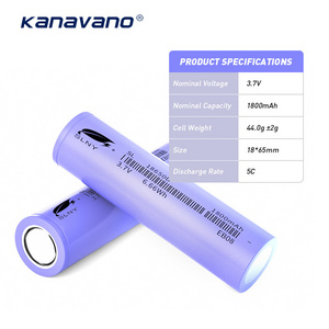 Kanavano  rechargeable 18650 li ion battery 3.7v 5C discharge 18650 1800mah lithium ion battery for balance scooter