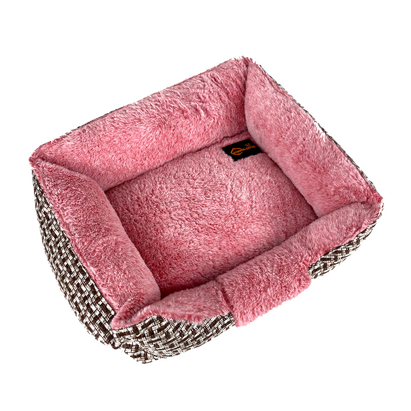 Extra Firm Cotton Breathable Rectangle Nest Puppy Washable Comfortable Safety Pet Sofa  Sleeping Bag Cushion Dog Bed