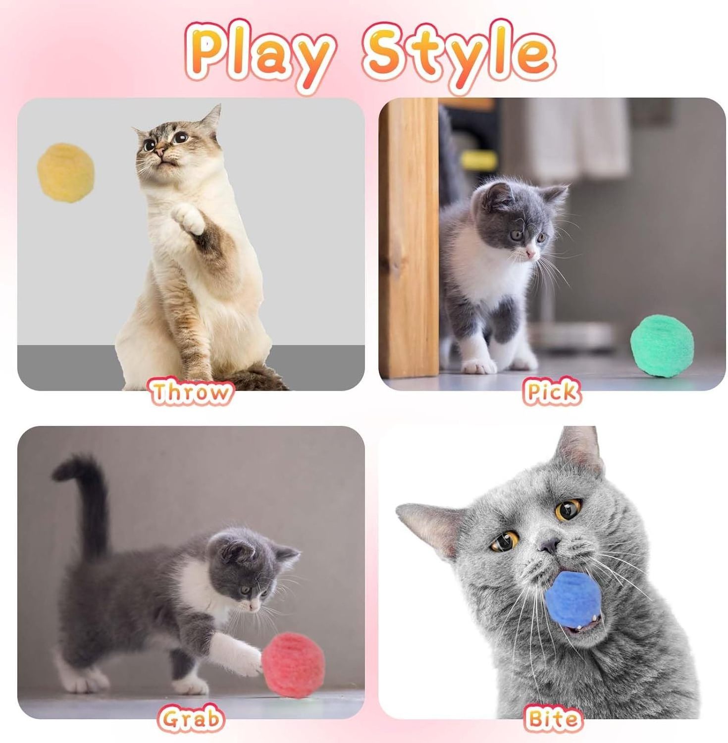 Kittens Mini Shooting Gun Games Stretch Plush Ball Toys Interactive Launch Training Cat Toys Pet Cat Kitten Toy Pet Accessories