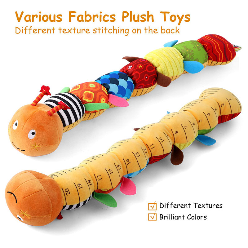 Baby Plush Stuffed Animal Toy Toddler Music Caterpillar Crinkle Rattle Soft Plush Stuffed Animal Toys for Kid