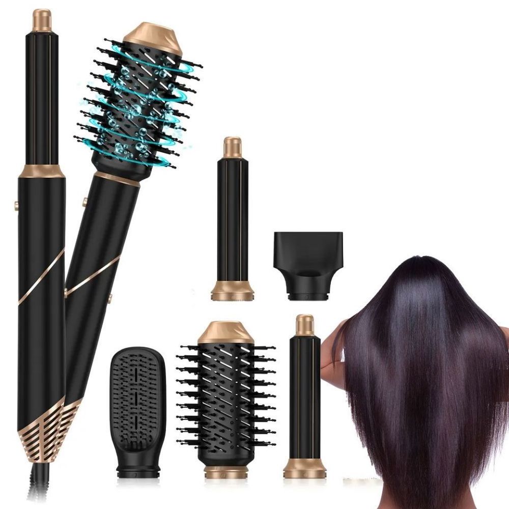 Fast Drying Hair Blower Brush 6 In 1 Folding Blow Dryer Hair Curler Wand