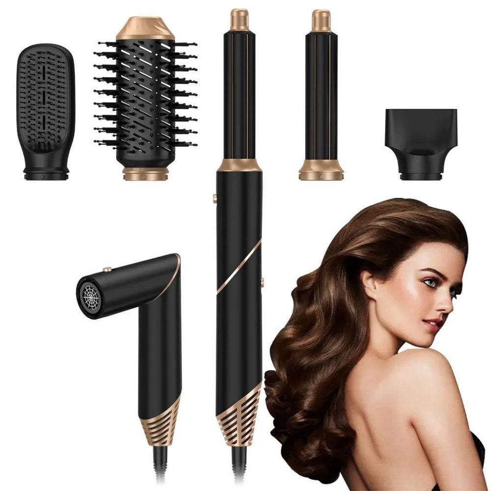 Fast Drying Hair Blower Brush 6 In 1 Folding Blow Dryer Hair Curler Wand