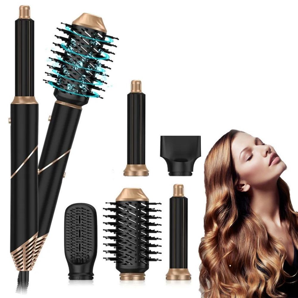 Fast Drying Hair Blower Brush 6 In 1 Folding Blow Dryer Hair Curler Wand