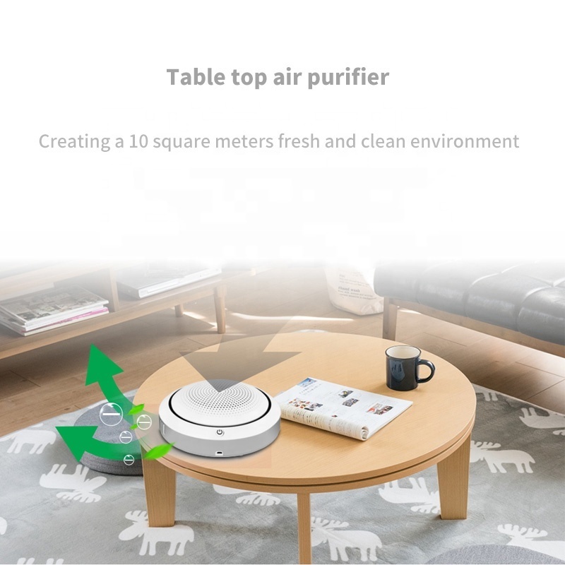 New arrival small air purifier car home bedroom office low noise ionic H11 H13 H14 true hepa table top air purifier uv air purif