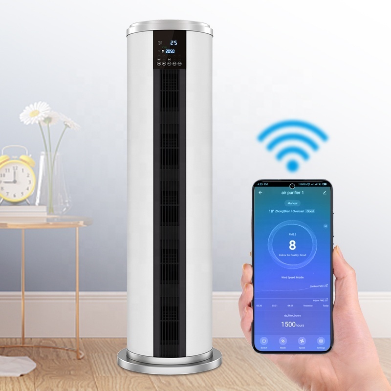 cylindrical large air purifier for home air freshener machine with wifi wall mounted air purifier for home large room