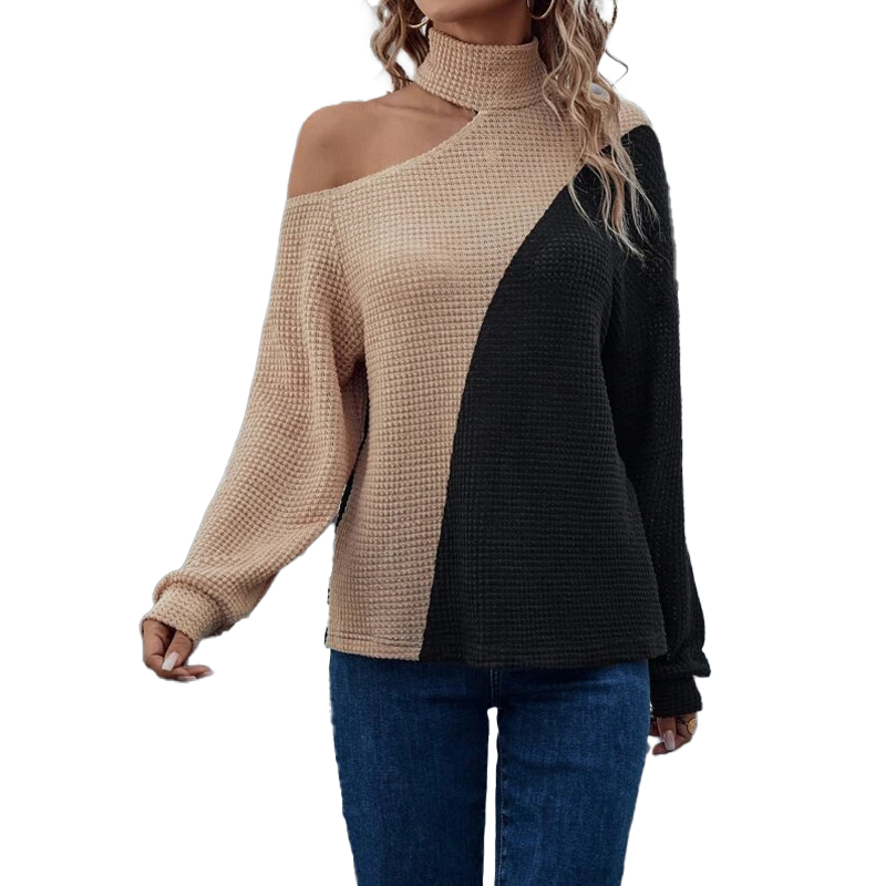 Fashion Long Sleeve Custom Off the Shoulder Women's Sweater Blank Color Casual Plus Size Women's Sweaters