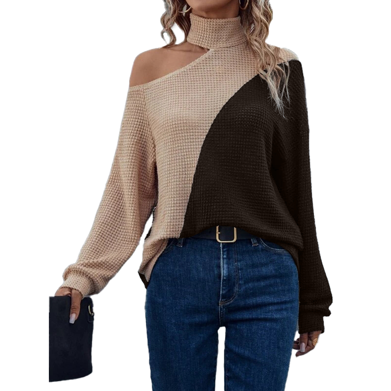 Fashion Long Sleeve Custom Off the Shoulder Women's Sweater Blank Color Casual Plus Size Women's Sweaters