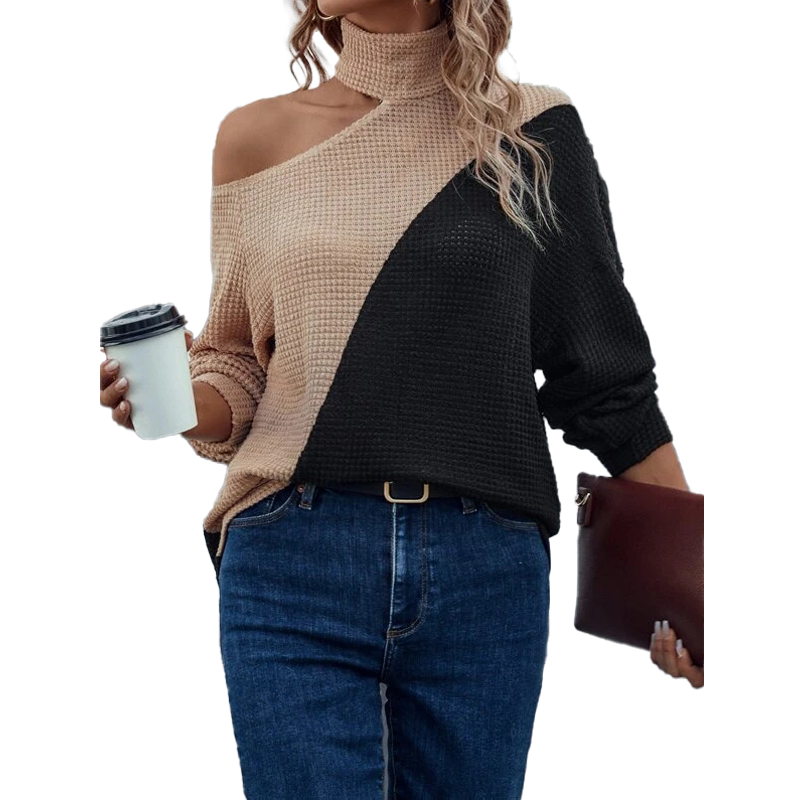 Fashion Long Sleeve Custom Off the Shoulder Women's Sweater Blank Color Casual Plus Size Women's Sweaters