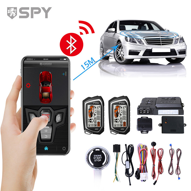 SPY Alarmas para auto 2 way remote starter push start button smart car alarm keyless entry system