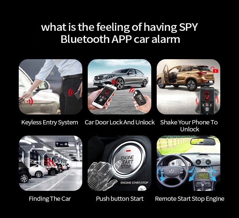 spy upgrade smart universal two way 2 way tracking ignition electric shock remote engine start car alarms security systems