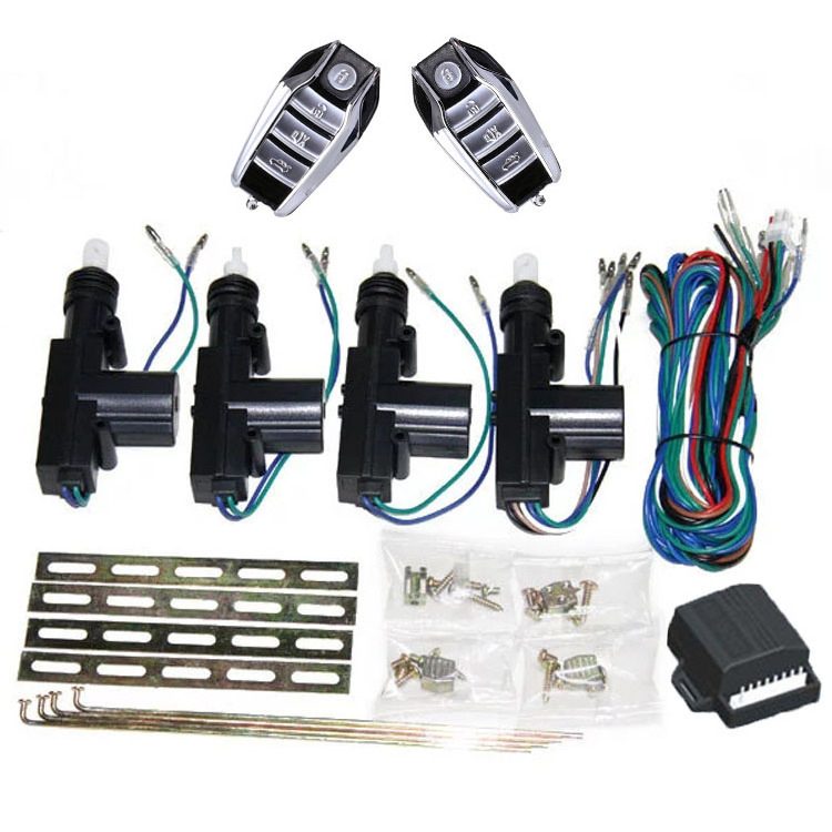 Universal Central Locking System Remote Control Door Lock Unlock with 4 Actuators Kit