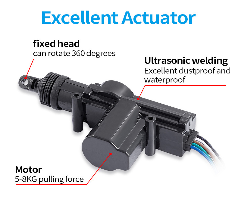 Universal Central Locking System Remote Control Door Lock Unlock with 4 Actuators Kit