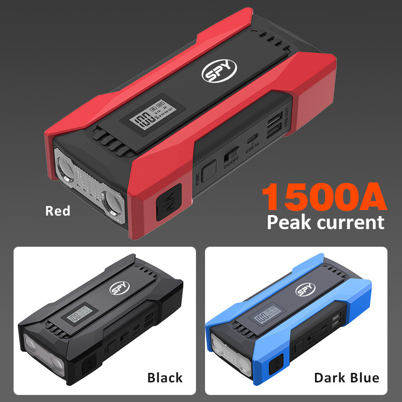 SPY 1500A multi function 12v volt battery boost potable emergency car battery high power pack bank energy cube jump starter