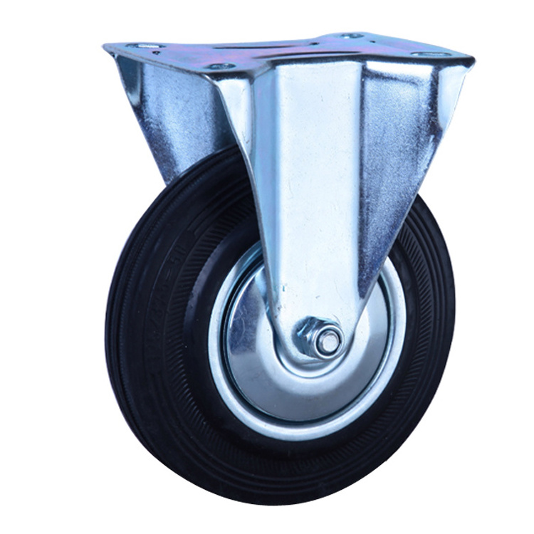 Factory products good price steel core black rubber caster swivel caster wheel, industrial caster, top plate caster wheel