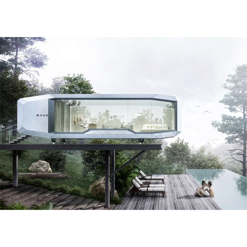 Space capsule with balcony for 1-2 people  Prefabricated houses