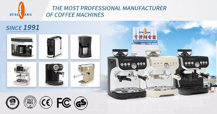 White Electric Espresso Coffee and Tea Maker Single Cup Automatic Coffee Machine Built in