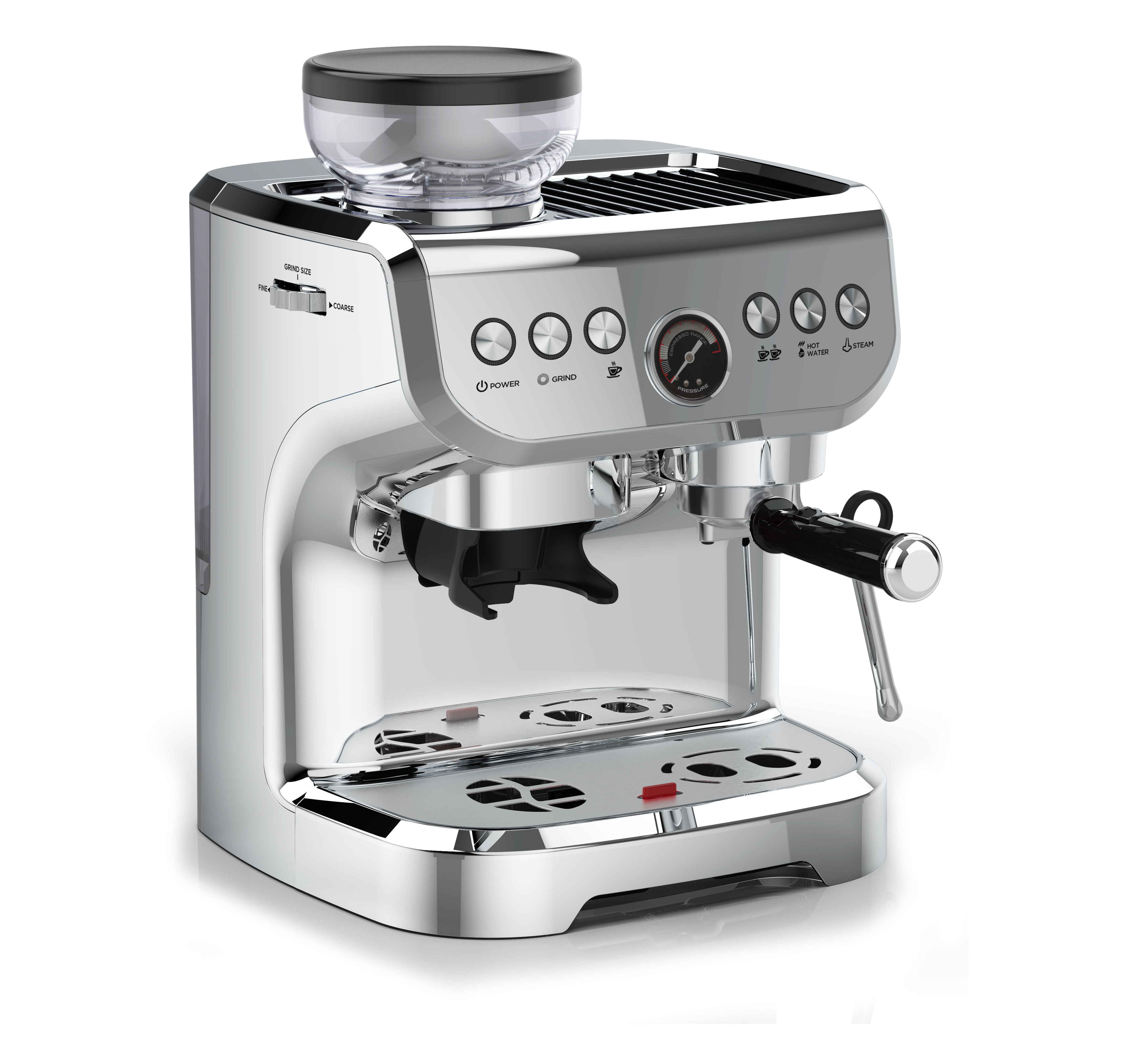 Professional multi function electric 20 bar double serve espresso coffee machine maker with grinder