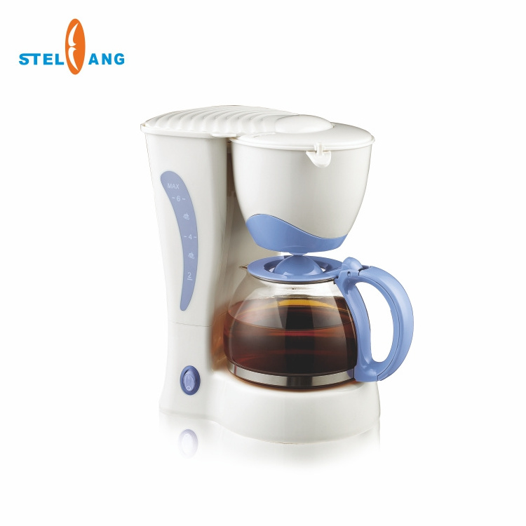 Hotel room mini automatic 6 cup drip coffee maker with removable filter basket