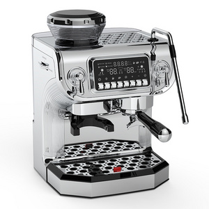 Modern commercial professional semi automatic stainless steel electric espresso coffee machine makers with grinder