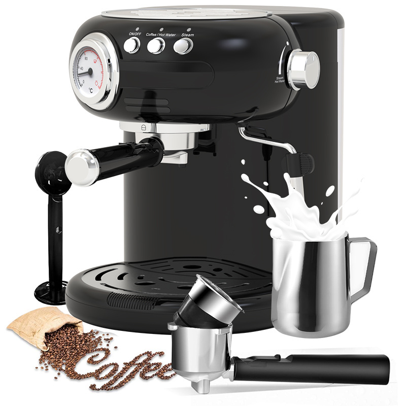 Italian pressure equipment vintage professional electric espresso coffee machine with milk frother