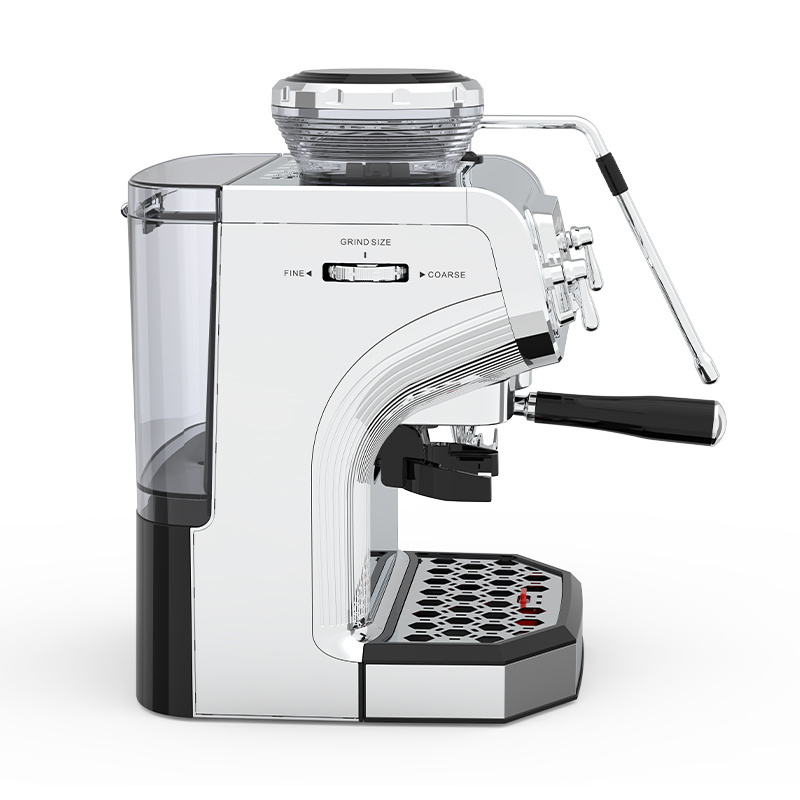 Modern commercial professional semi automatic stainless steel electric espresso coffee machine makers with grinder