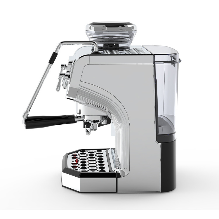 Modern commercial professional semi automatic stainless steel electric espresso coffee machine makers with grinder