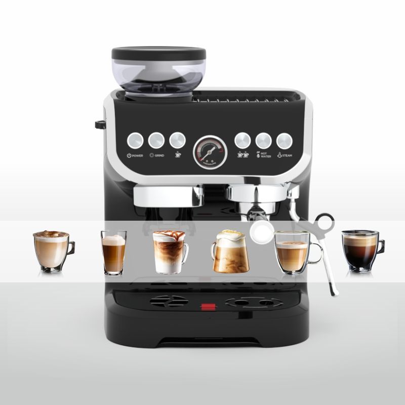 Household Espresso Coffee Maker Italian Automatic Grinding Espresso Pod Coffee Machine