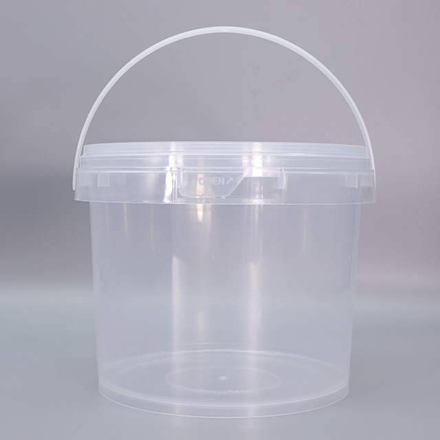 Clear Plastic Bucket For Cookies With Lid Handle Food Grade Plastic Bucket For Ice Cream Plastic bucket color customized