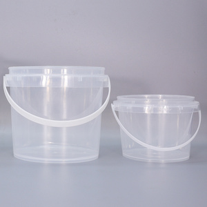 Clear Plastic Bucket For Cookies With Lid Handle Food Grade Plastic Bucket For Ice Cream Plastic bucket color customized