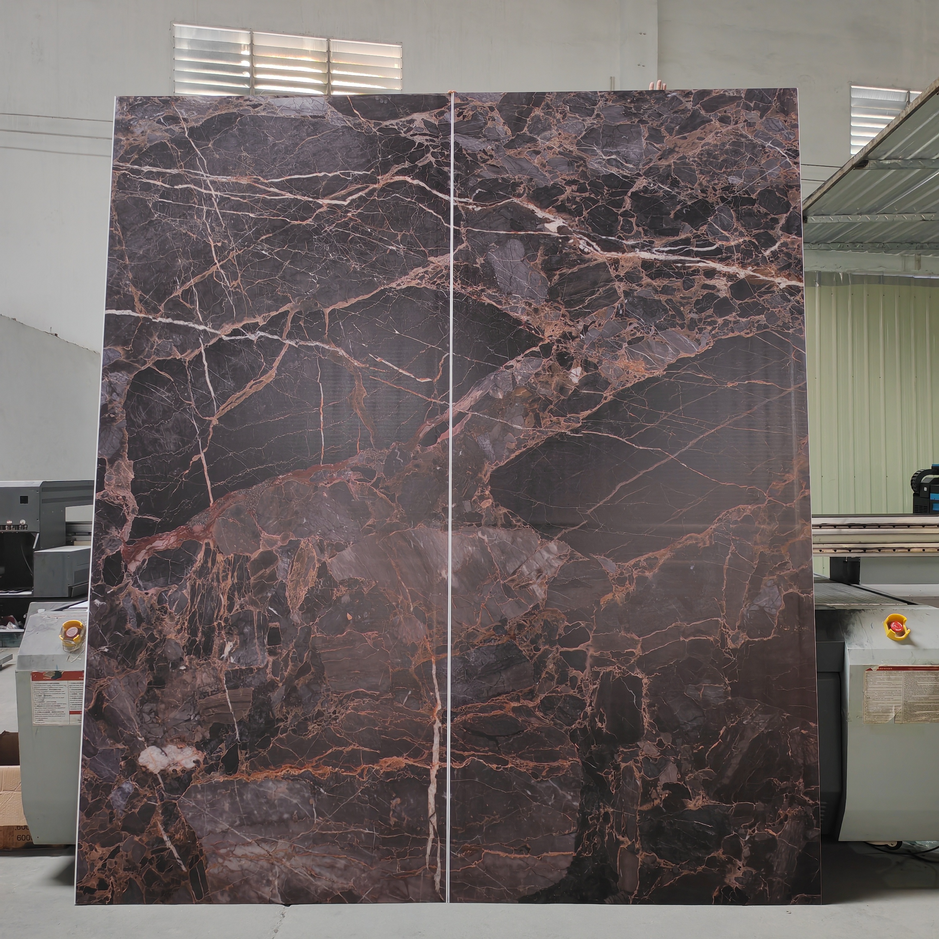 Carbon Crystal Board bamboo charcoal wood veneer Continuous marble wall panel