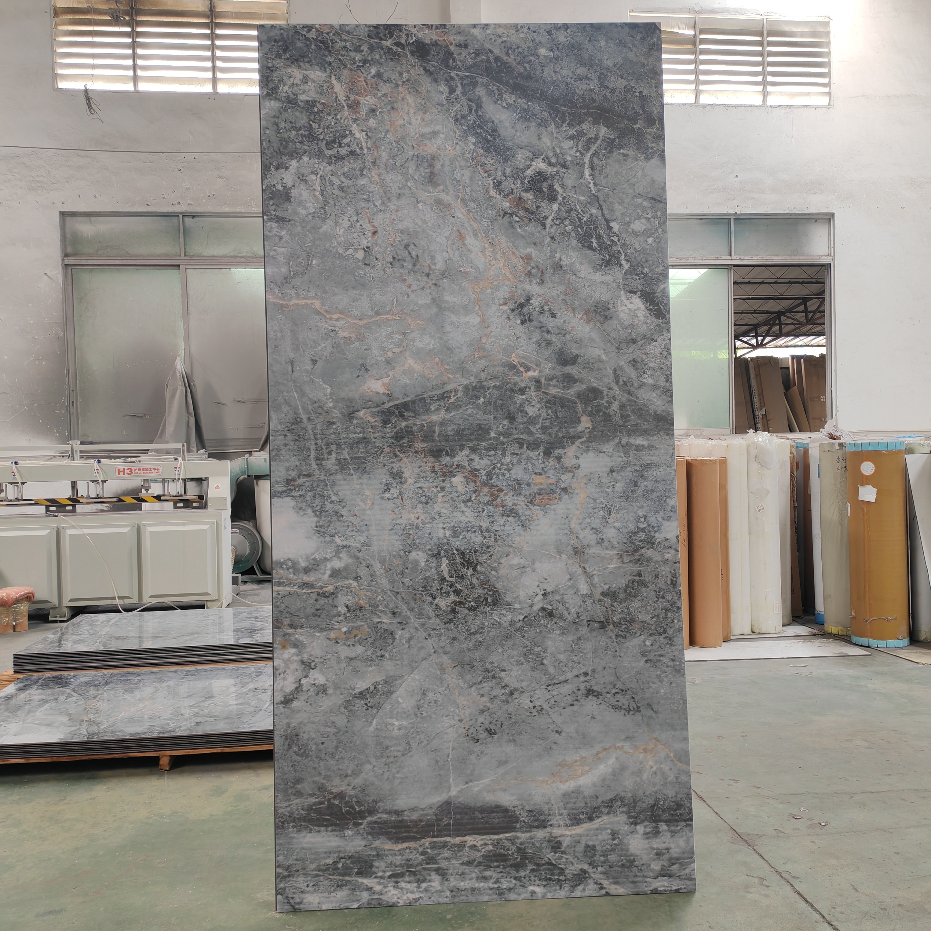 Carbon Crystal Board bamboo charcoal wood veneer Continuous marble wall panel