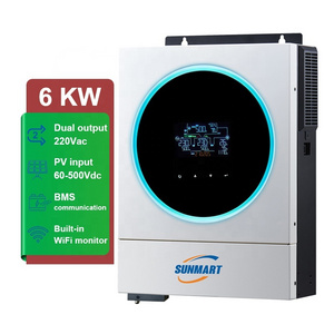 6000 watt 6kw 48 volt pure sine wave smart hybrid solar inverters