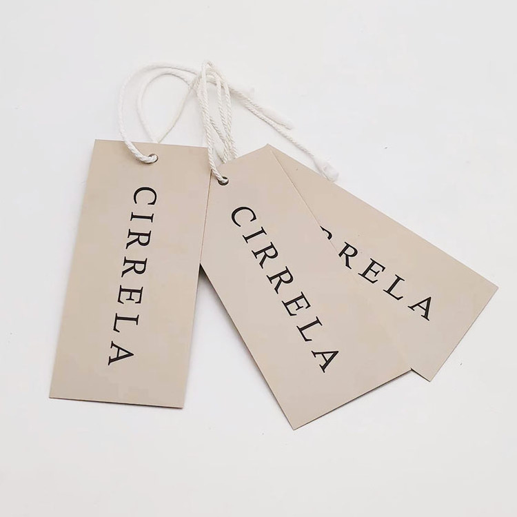 Clothing Hangtag Wholesale Custom Price Name Logo Print Paper Cardboard Hang Tag with Cotton String