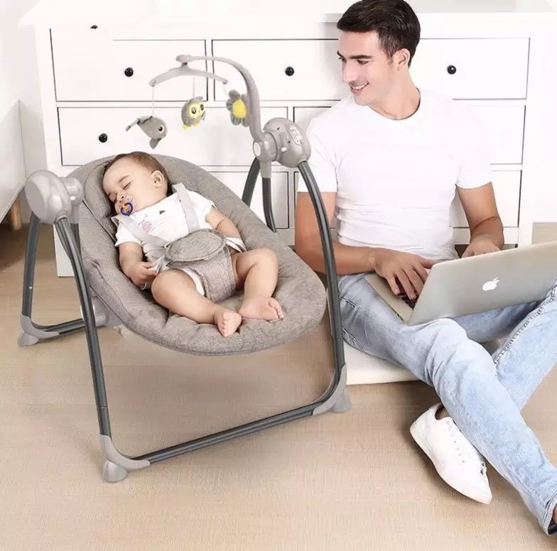 Baby Electric Swing Cradle Children's Smart Toy Bed Baby Swing Sleep Assistant Rocking Bassinet Multi-Functional Crib Infant Bed