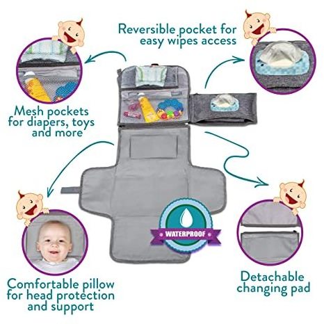 Hot selling portable Baby diaper change Pad Baby diaper bag with Pocket waterproof travel bag Baby gift