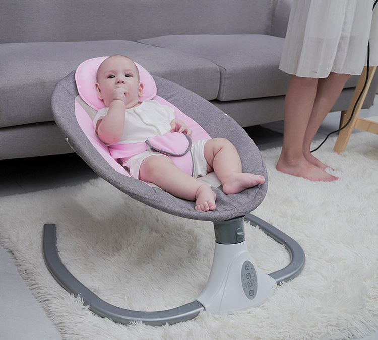 Musical Rocking Chair Cribs For Baby Child  Electric Baby Cradle Swing Bed With Mosquito Net Hanging Toys