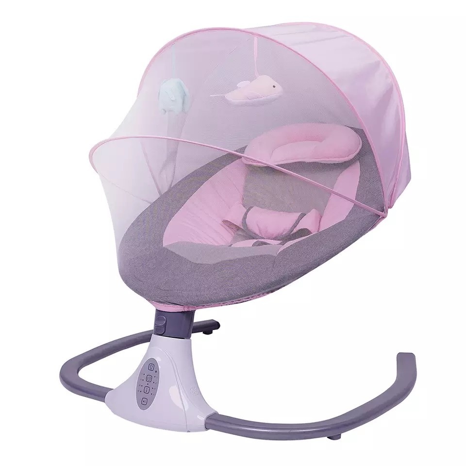 Musical Rocking Chair Cribs For Baby Child  Electric Baby Cradle Swing Bed With Mosquito Net Hanging Toys