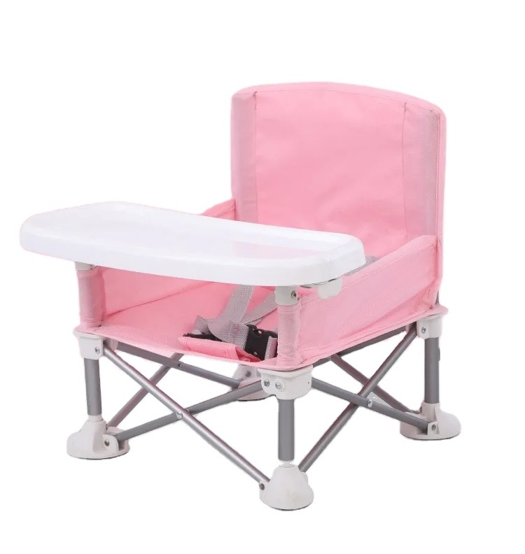 Portable Outdoor Kids Camping Folding Baby Safety Dining Feeding Chair Baby Booster Seat With Tray