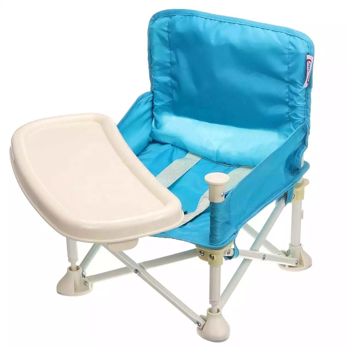 Foldable portable baby dining chair with plate safety harness kid beach chair camping child cozy feeding sofa seat chair outdoor