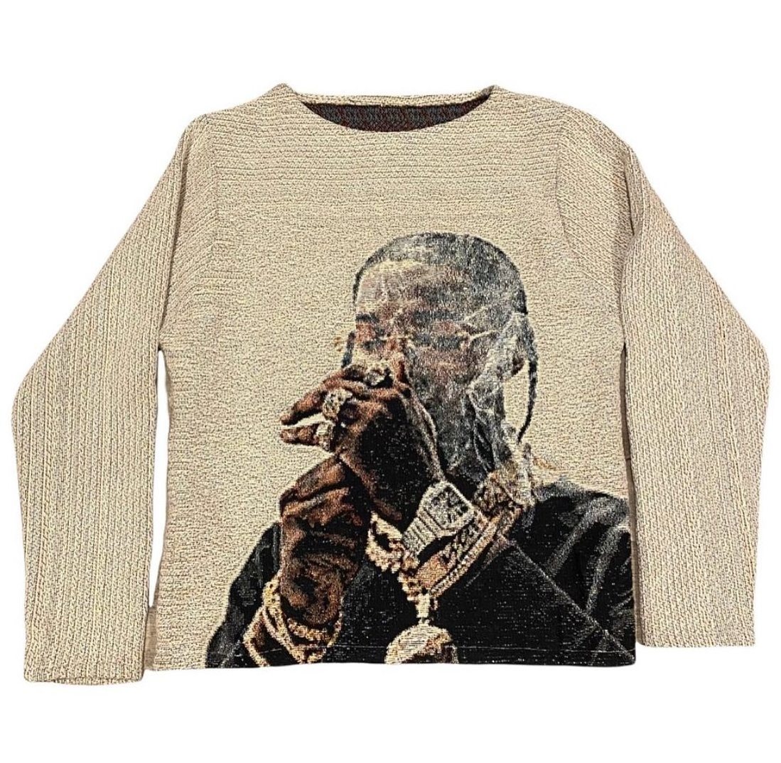 Quick Customize Custom Tapestry Sweater Pullover Jumper Streetwear Woven Jacquard Tapestry Blanket Sweater