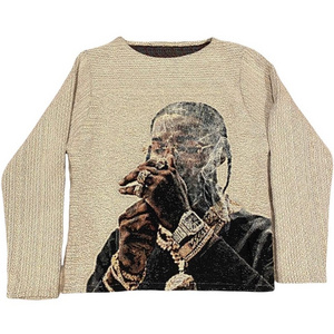 Quick Customize Custom Tapestry Sweater Pullover Jumper Streetwear Woven Jacquard Tapestry Blanket Sweater