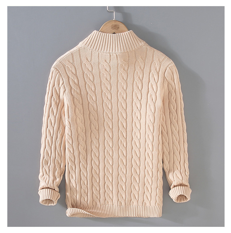 Custom Half Zip Up Neck Knitwear Sweater Men Manufacturer Thick Knit Sweater Knitted Knitwear Cotton Men Sweater