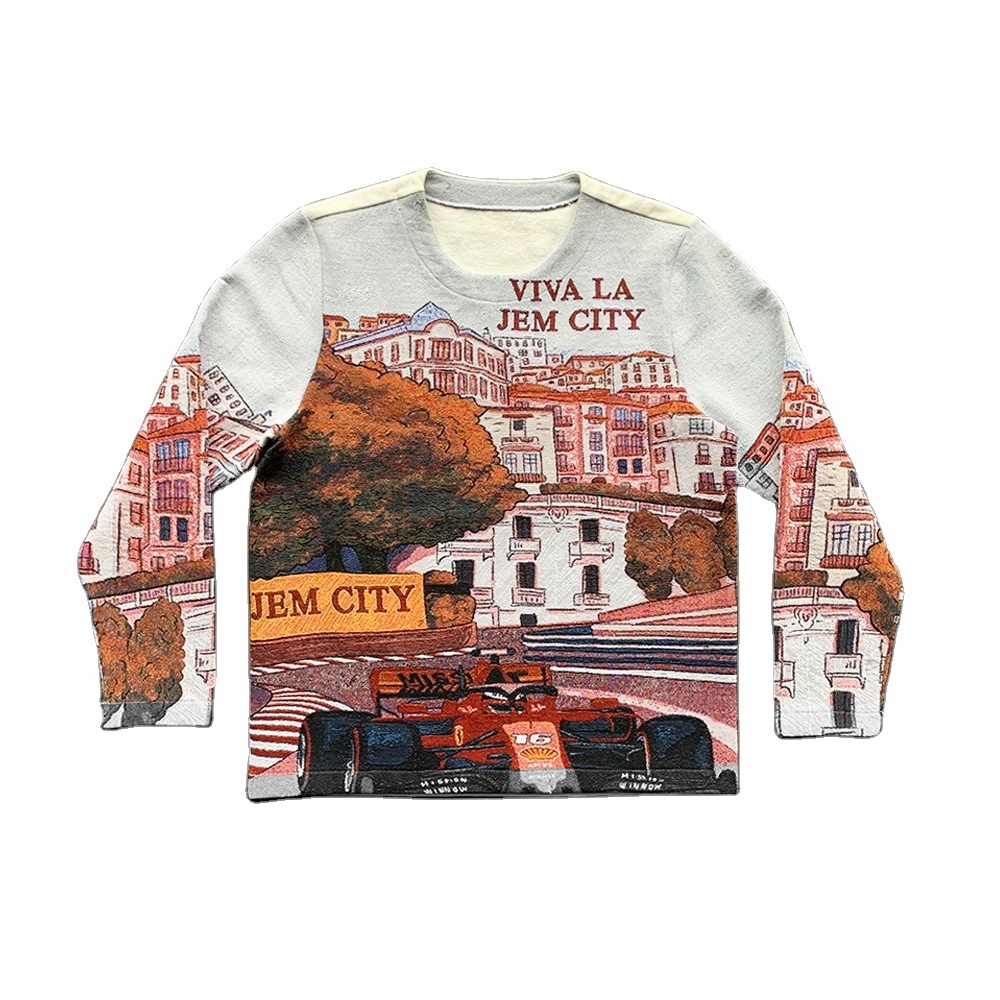 Quick Customize Custom Tapestry Sweater Pullover Jumper Streetwear Woven Jacquard Tapestry Blanket Sweater