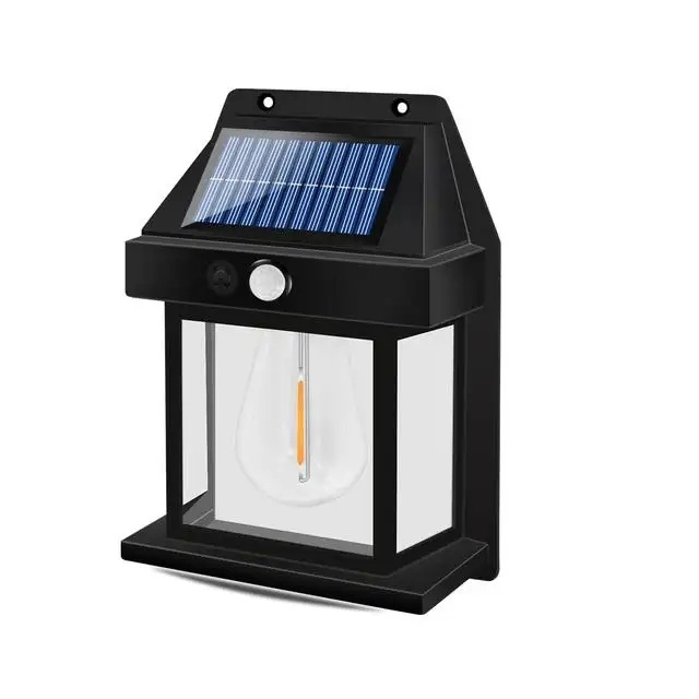 Solar Wall Lamp Motion Sensor Tungsten Light Bulb Suitable For Outdoor Garden Landscape Decoration