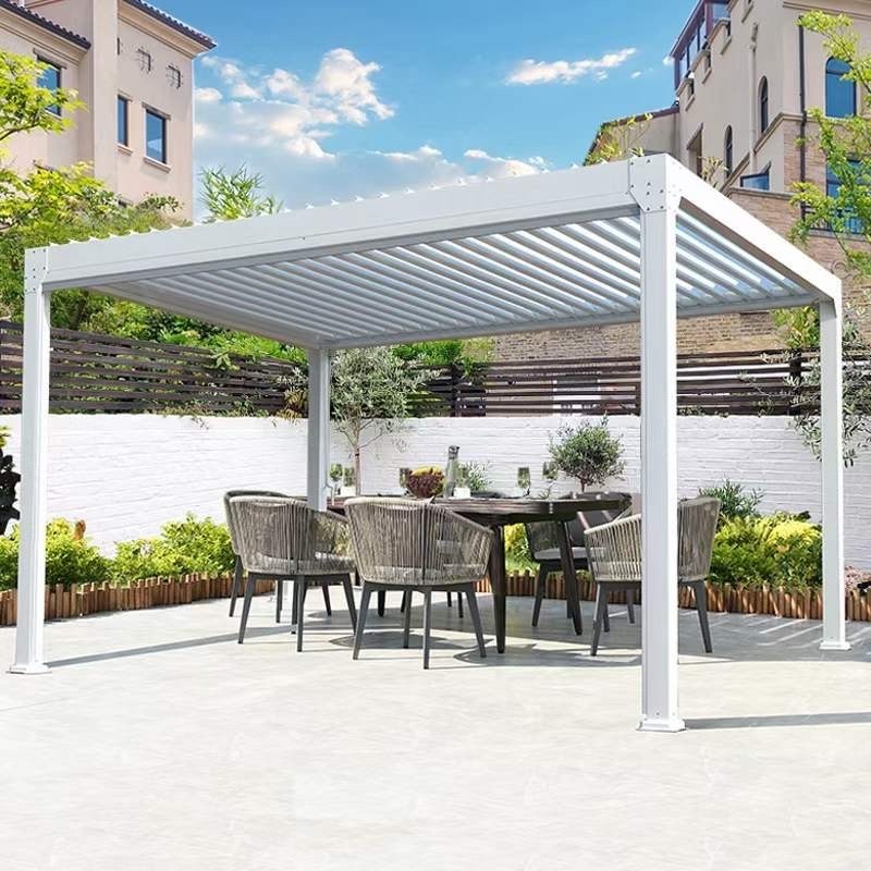 Outdoor Electric Roof Patio Pergola Aluminium Garden Gazebo Water Proof Louver Aluminium Pergola