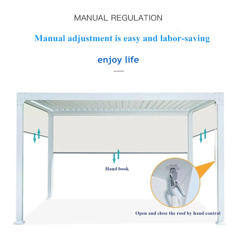 Outdoor Electric Roof Patio Pergola Aluminium Garden Gazebo Water Proof Louver Aluminium Pergola