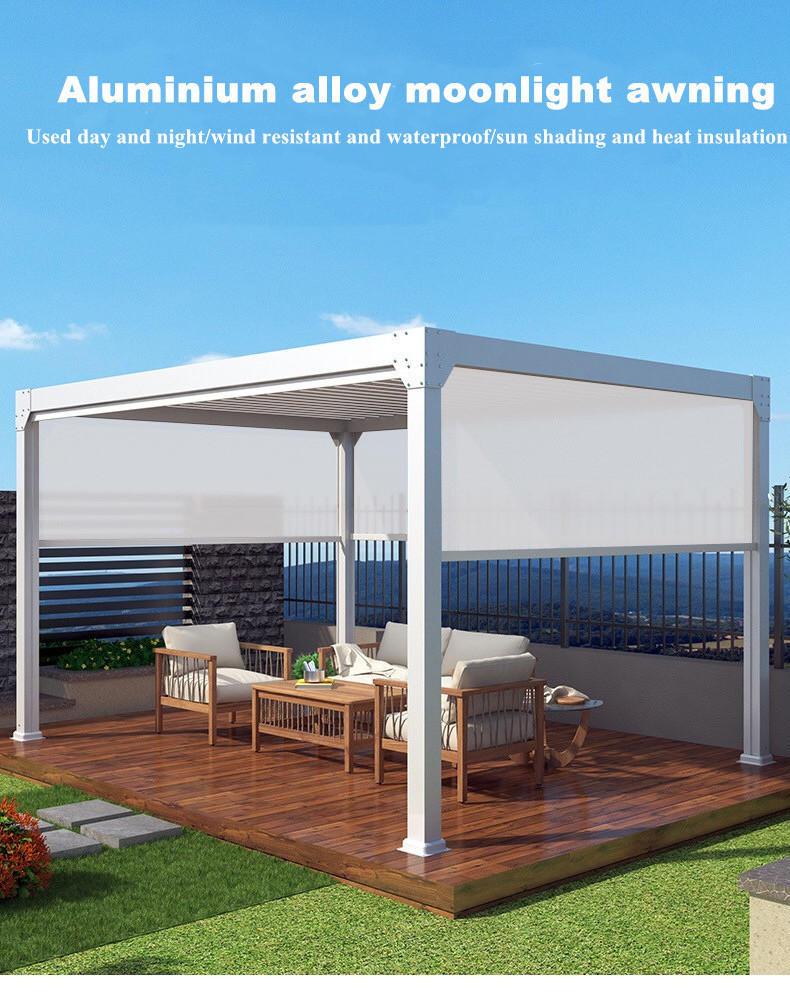 Outdoor Electric Roof Patio Pergola Aluminium Garden Gazebo Water Proof Louver Aluminium Pergola