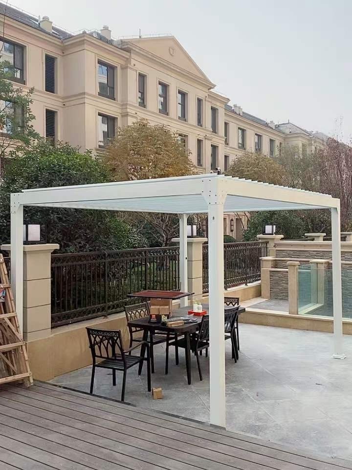 Outdoor Electric Roof Patio Pergola Aluminium Garden Gazebo Water Proof Louver Aluminium Pergola