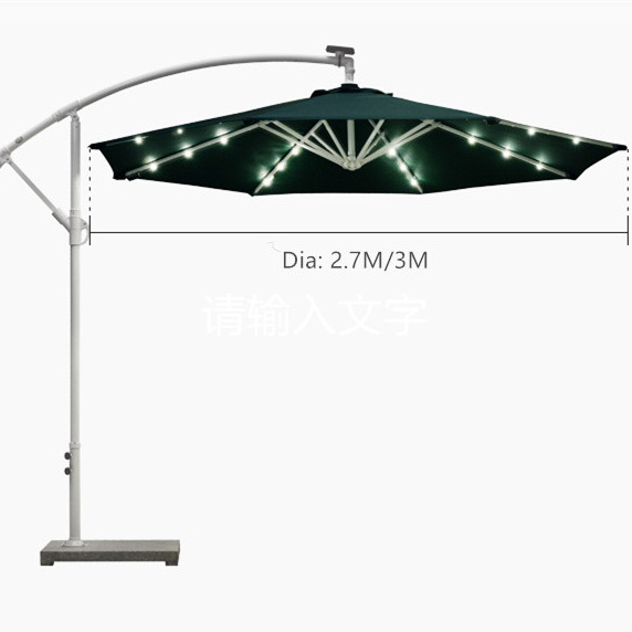 Homful Solar Powered LED Umbrella Cantilever Parasol Outdoor Solar Garden Umbrella