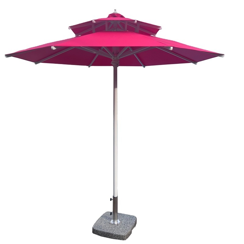 Wholesale 3m center pole aluminum umbrella for coffee shop garden swimming pool